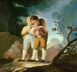 Children Inflating a Bladder